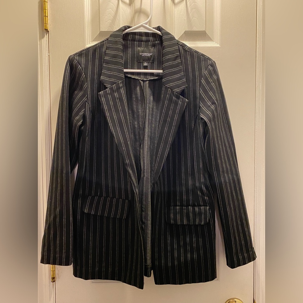 Liverpool Los Angeles Black Pinstripe Women's Jacket